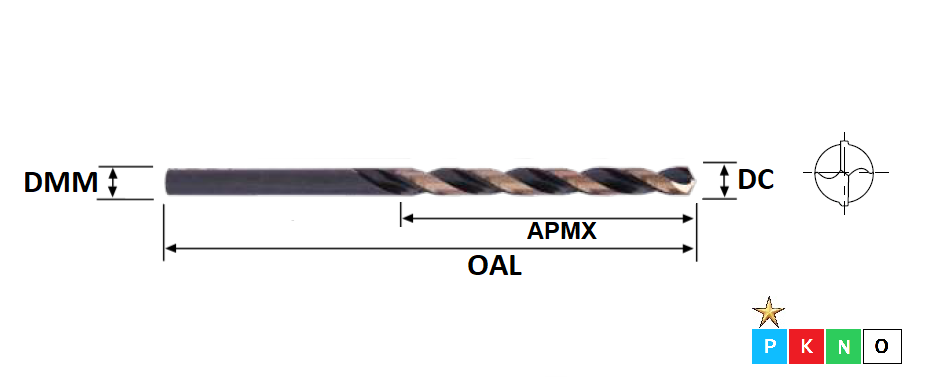 4.8mm HSS Two Tone Jobber Drill DIN338